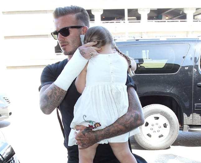 David Beckham arrives at Los Angeles International (LAX) airport