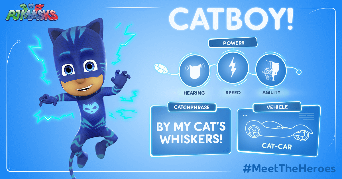 Meet Catboy, Owlette, and Gekko, the heroes from PJ Masks! Fun Kids