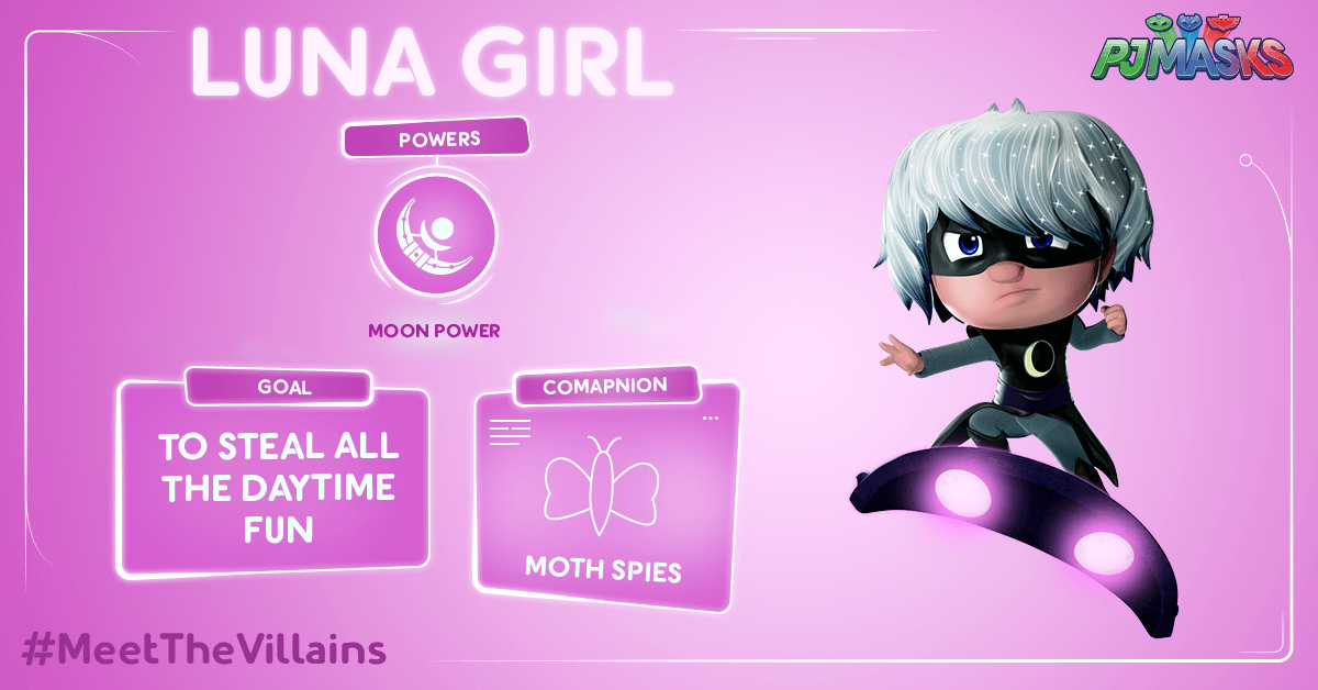 Meet Romeo, Luna Girl, and Night Ninja, the villains from PJ Masks
