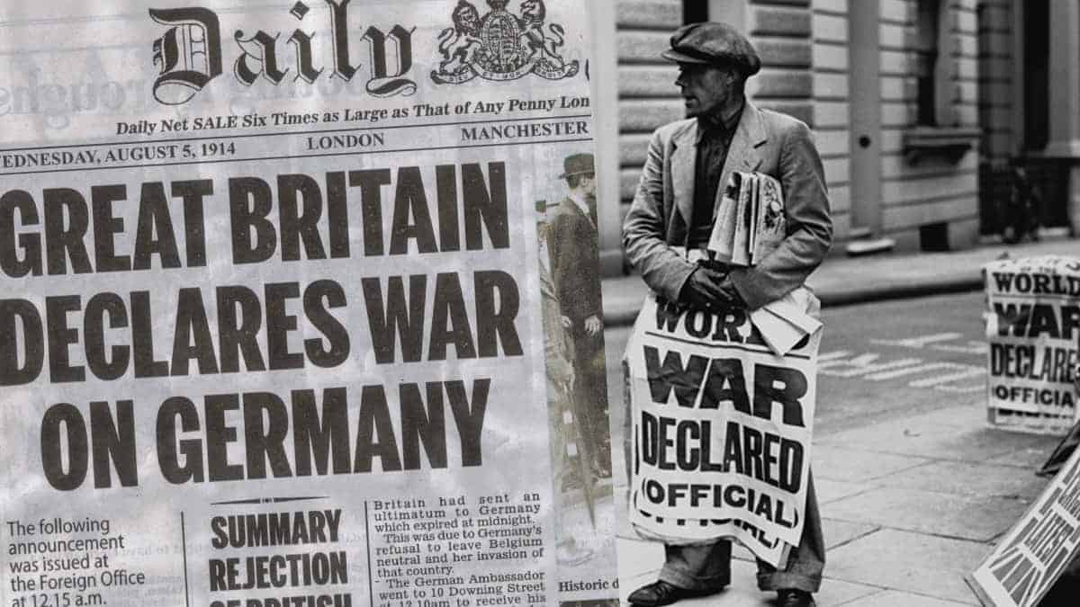 Image result for britain declared war on germany in ww1