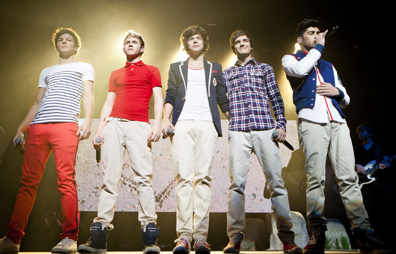 One Direction performing live