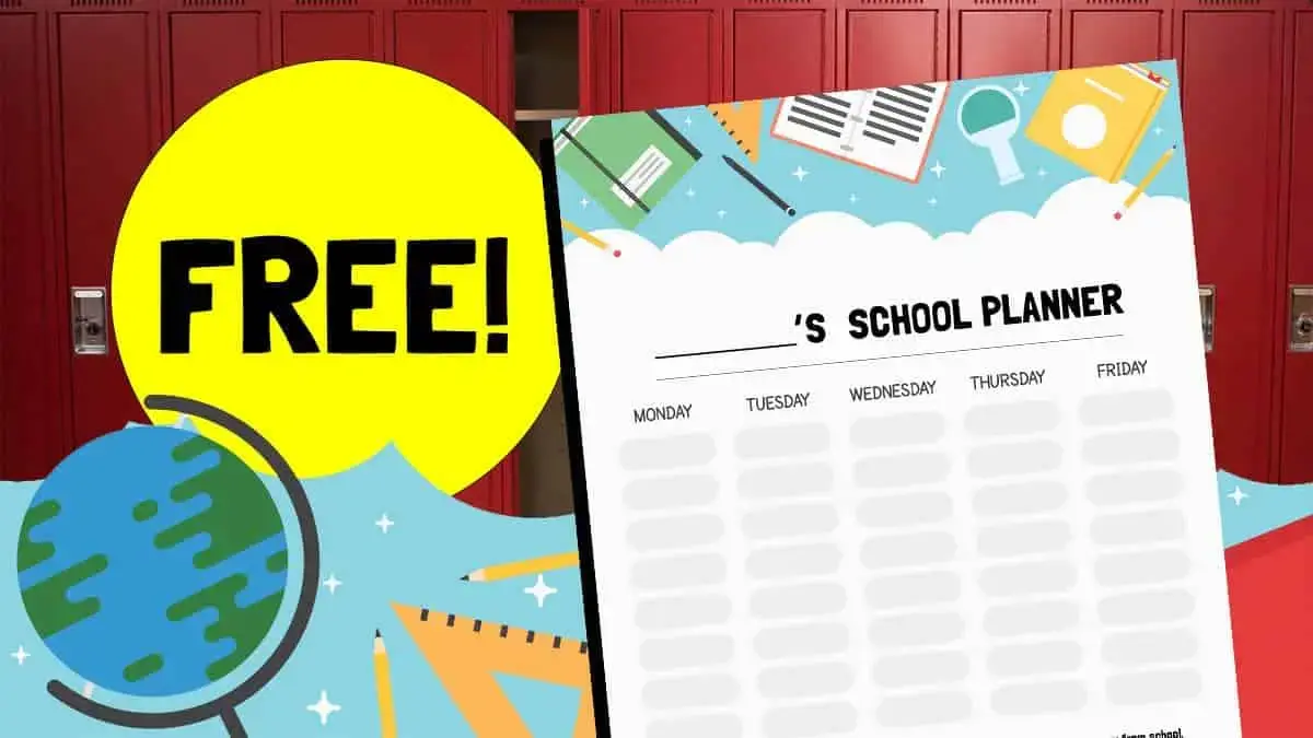 Get a free downloadable PDF school planner ready for September!