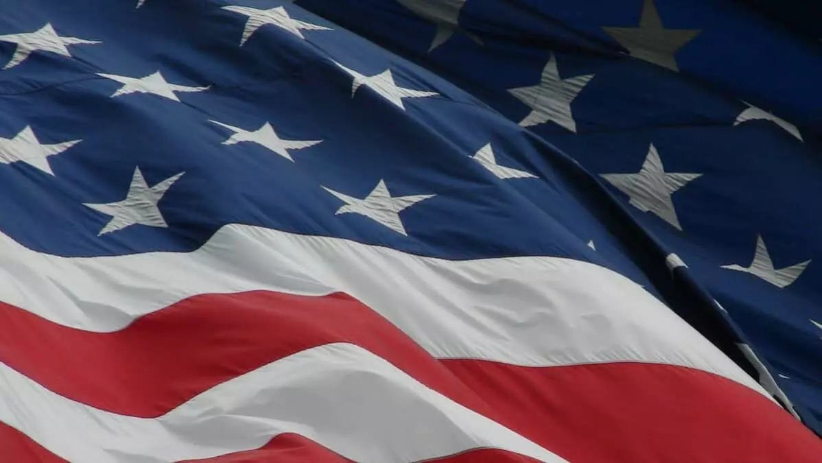 us a flag on pole