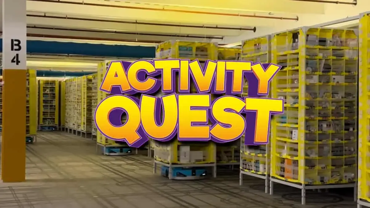 Inside an Amazon Fulfilment Centre in Activity Quest