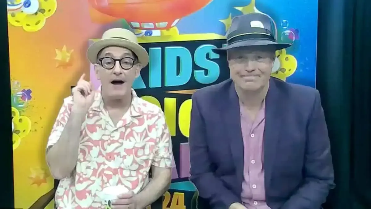 Tom and Bill, the voices behind SpongeBob and Patrick, chat to George!