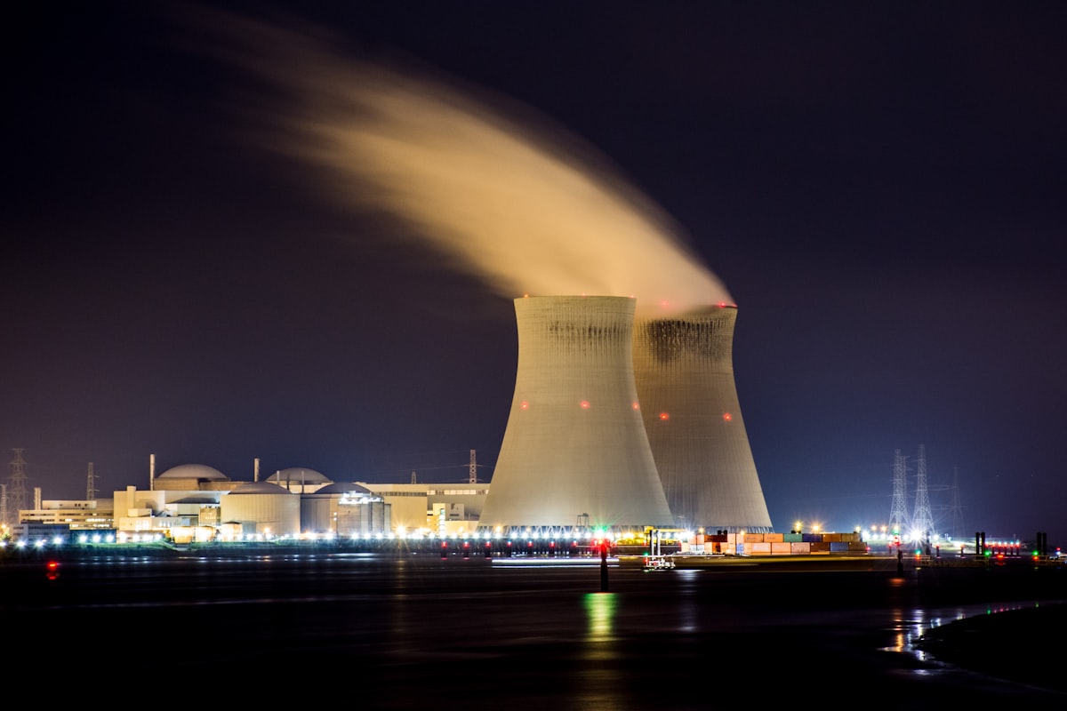 Cooling towers at a nuclear power station
