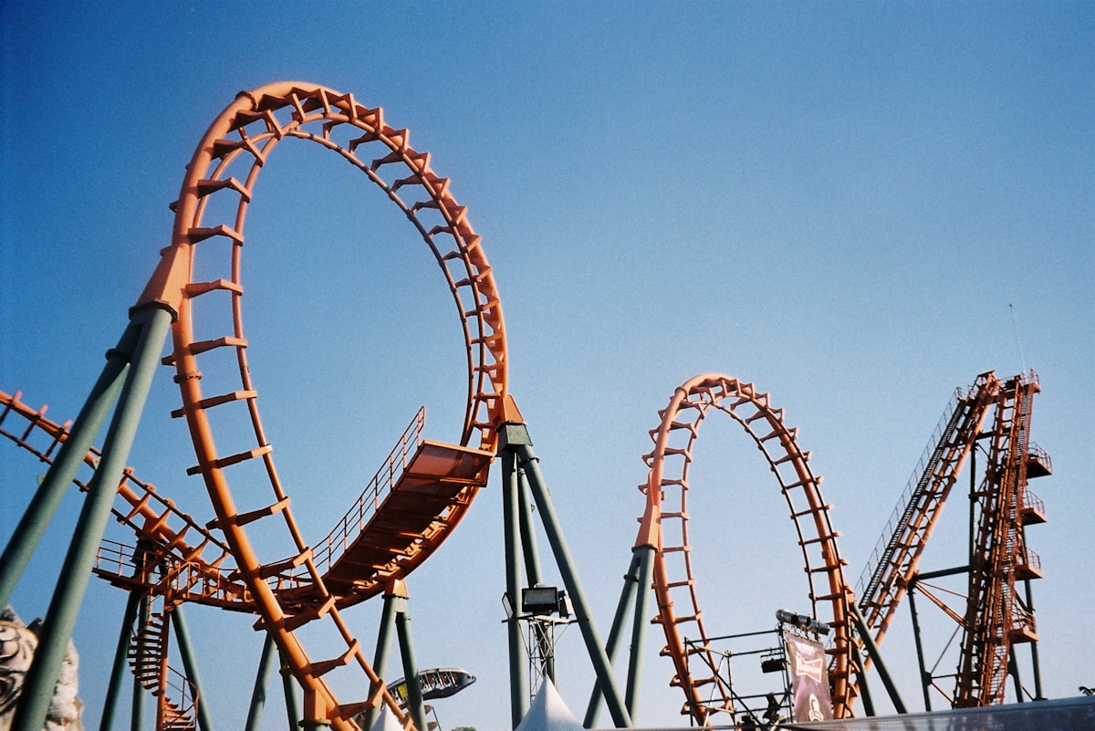 A rollercoaster at a theme park