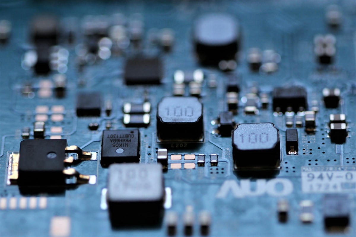 A close-up of a computer circuit board