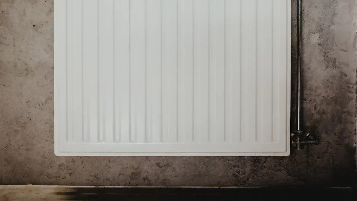 A radiator warming a room