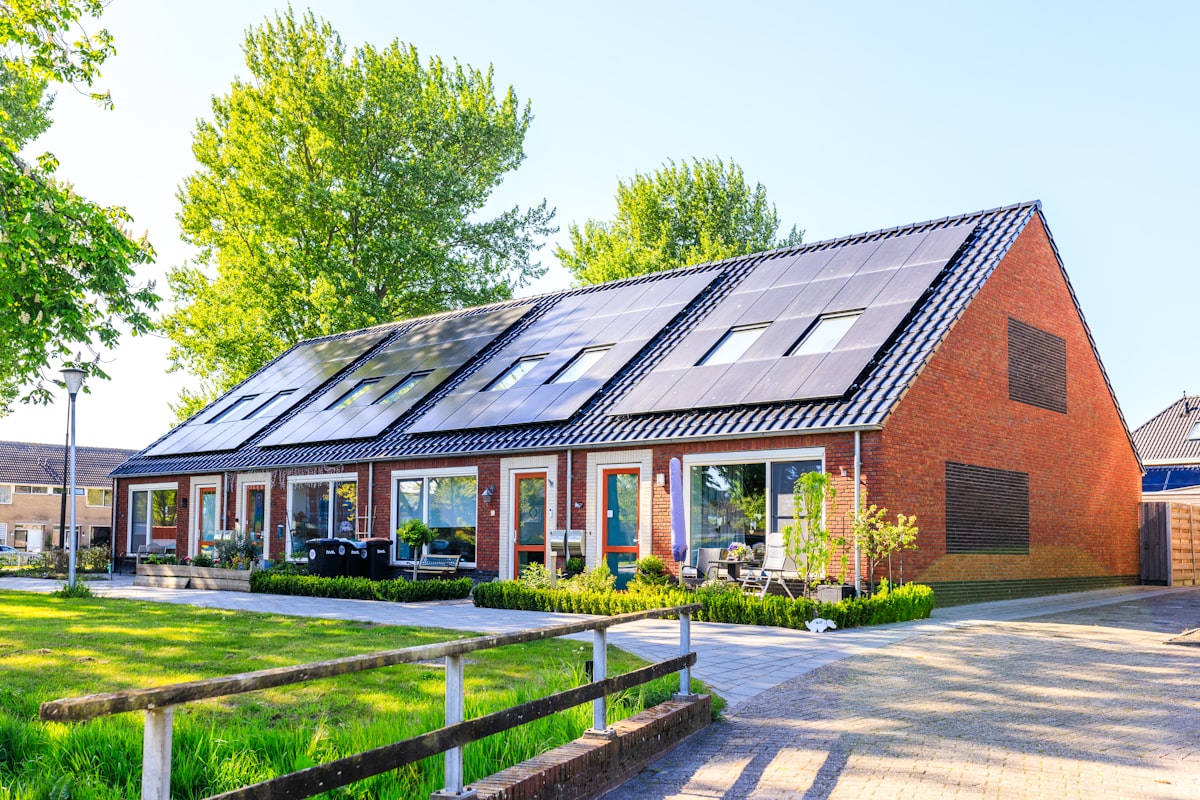 A house covered in solar panels