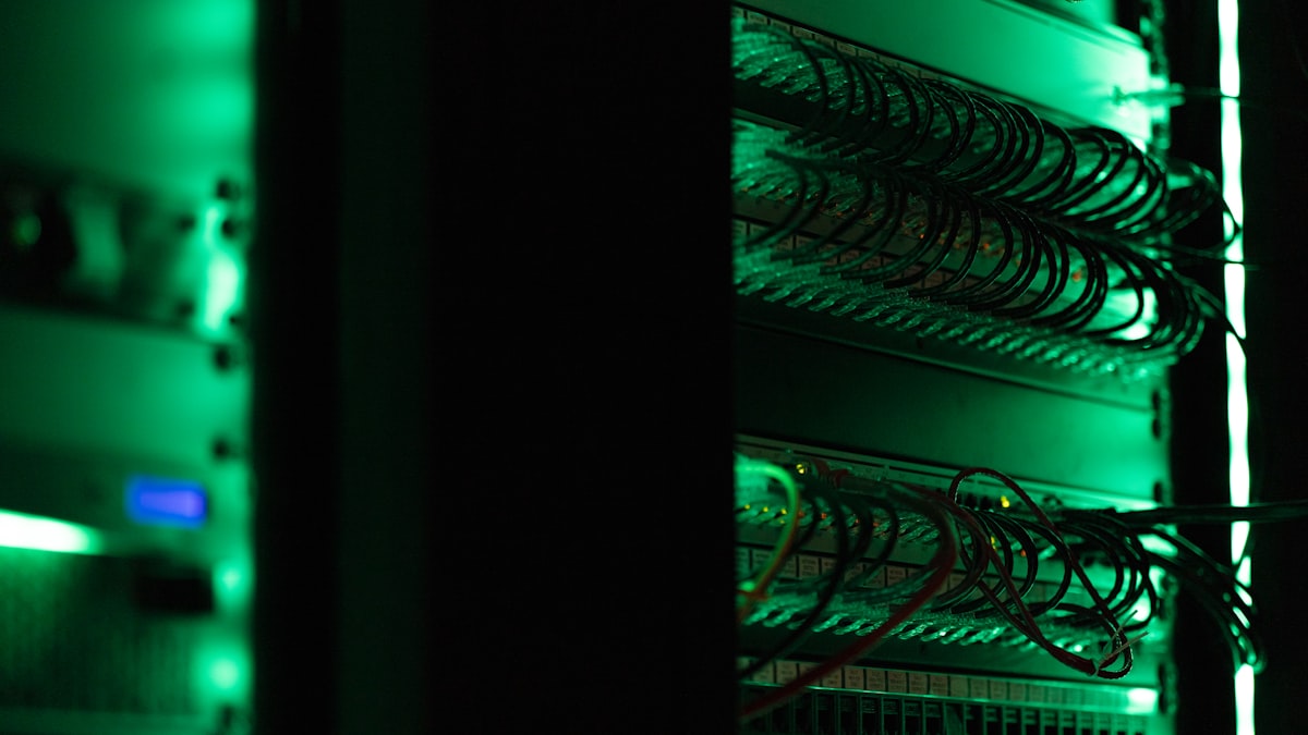 Racks of servers inside a data centre