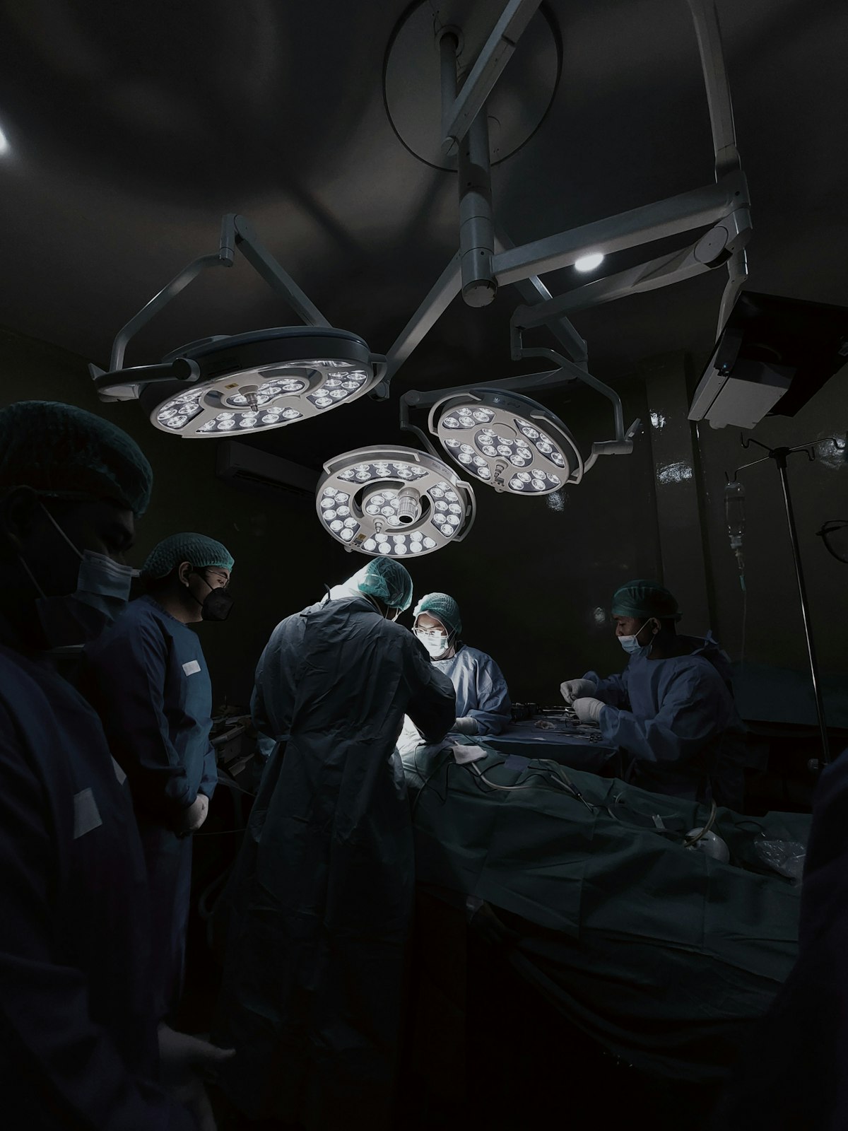 Operating theatre lights in a hospital